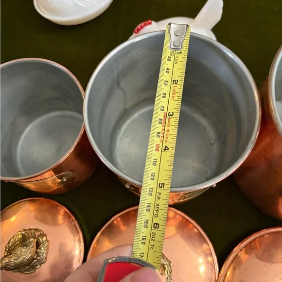 Vintage Copper Canister Set with Gold Accents from Portugal - Picture 7 of 16